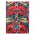 Psychedelia Fabric in Red Blue Green Taupe Color by Mind the Gap 1 1/2 Yards For Sale