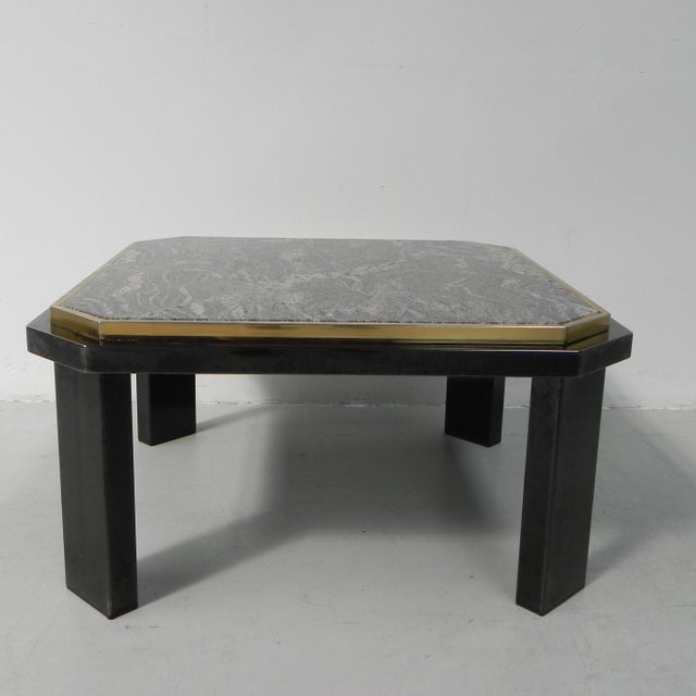 Hollywood Regency Fedam Coffee Table in Marble and Steel Frame, 1970s For Sale - Image 3 of 17
