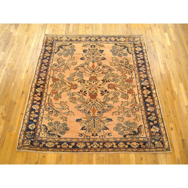 Antique Persian Lilihan rug, Room size, circa 1920 A one-of-a-kind antique Persian Lilihan Oriental Carpet, hand-knotted...