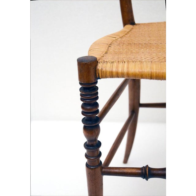 Chiavarina Chairs in Cherry Wood with Straw Seat, 1920s, Set of 4 For Sale - Image 11 of 14