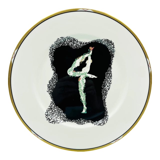 Vintage Erté Bone China Numerals Collection "4" Plate For Sale