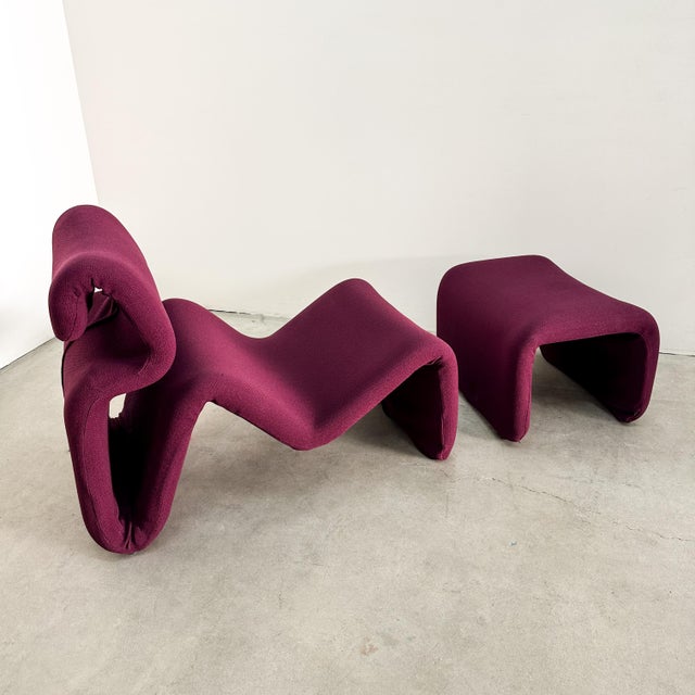 Textile Vintage 1970s Attributed to Jan Ekselius Etcetera Chair & Ottoman MCM Retro For Sale - Image 7 of 12