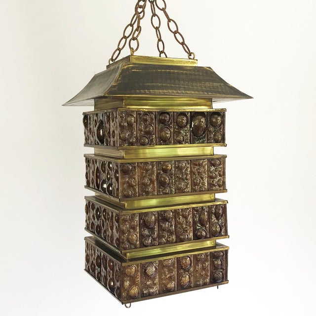 1960s Large Pagoda Shape Chandelier by Feders For Sale - Image 6 of 6