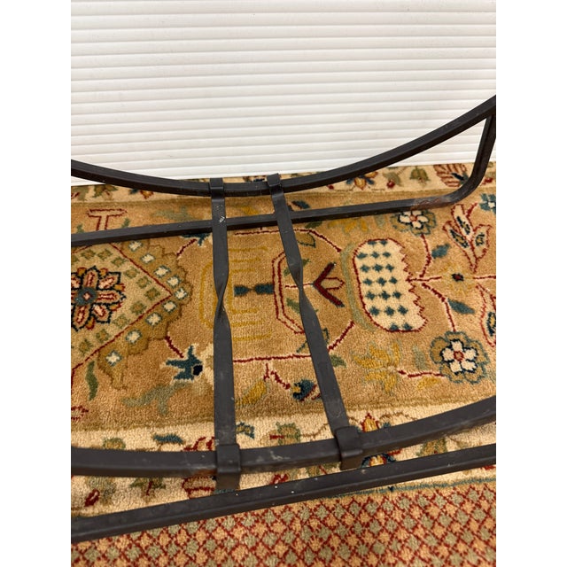 Wrought Iron Hoop Style Fire Log Holder For Sale In San Francisco - Image 6 of 12