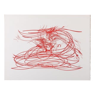 Raymond Moretti, Rimbaud's Illuminations in Red, Screen Print For Sale