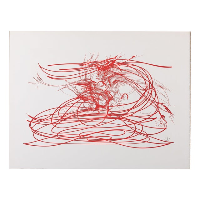 Raymond Moretti, Rimbaud's Illuminations in Red, Screen Print For Sale