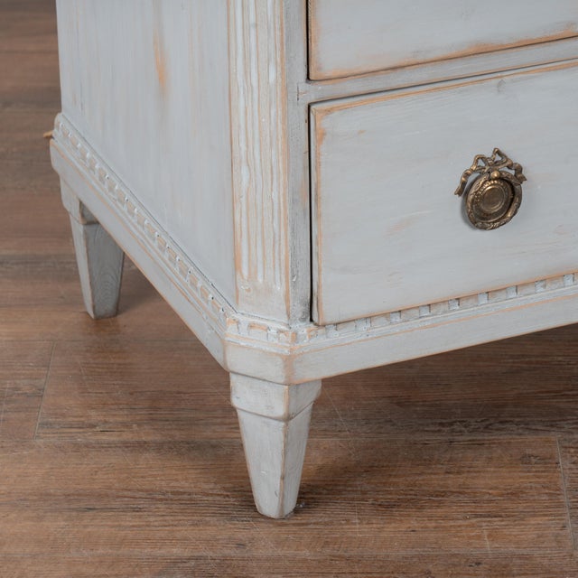 19th Century Blue Gustavian Pine Chest of Three Drawers For Sale - Image 9 of 10