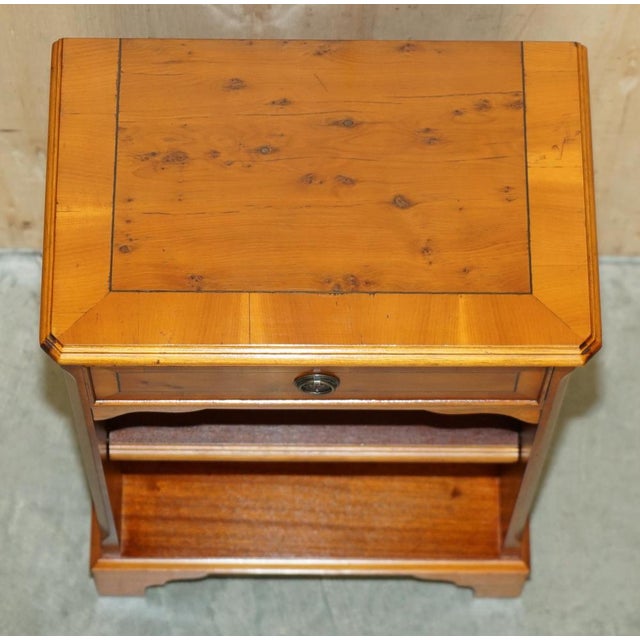 Vintage Burr Yew Wood Lamp Side Tables, Set of 2 For Sale - Image 11 of 18