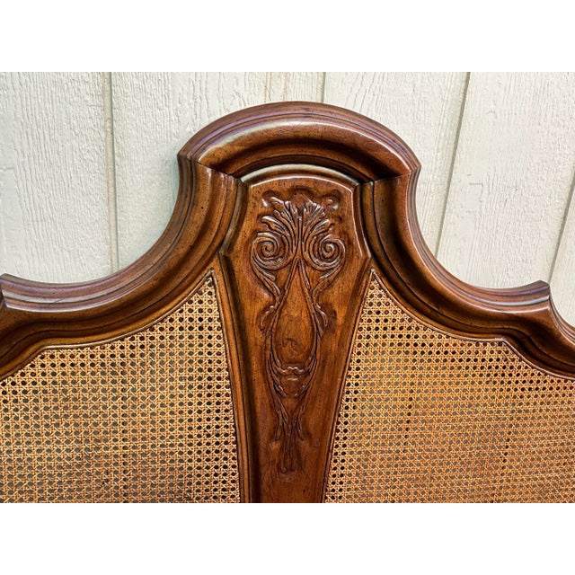 Vintage Solid Oak French Country Provencial Bedroom Set Twin Headboard with caned panels and matching the “Dresser and...