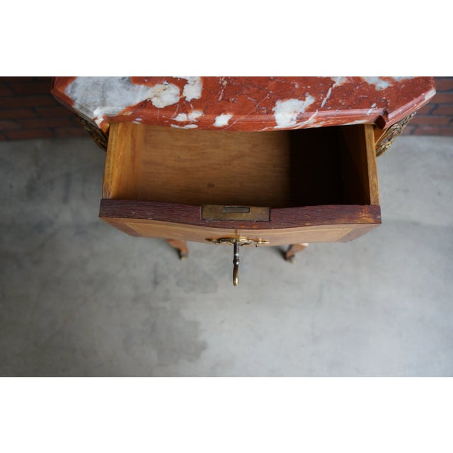 Antique French Marble Top Nightstands For Sale - Image 4 of 10