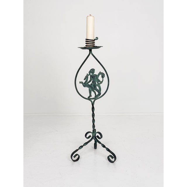 Armatur Wrought Iron Floor Candlestick by Bjerkås, Sweden, 1940s For Sale - Image 6 of 6