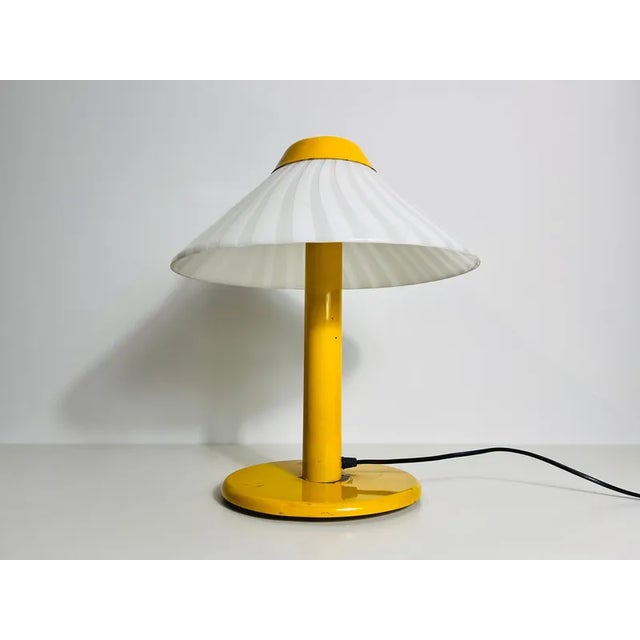 Heavy Yellow Metal and Glass Table Lamp, Italy, 1960s For Sale - Image 4 of 13