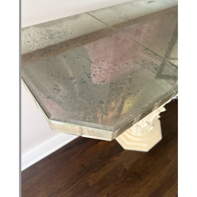 1960s Serge Roche Style Antique Mirror and Plaster Console For Sale In Los Angeles - Image 6 of 8