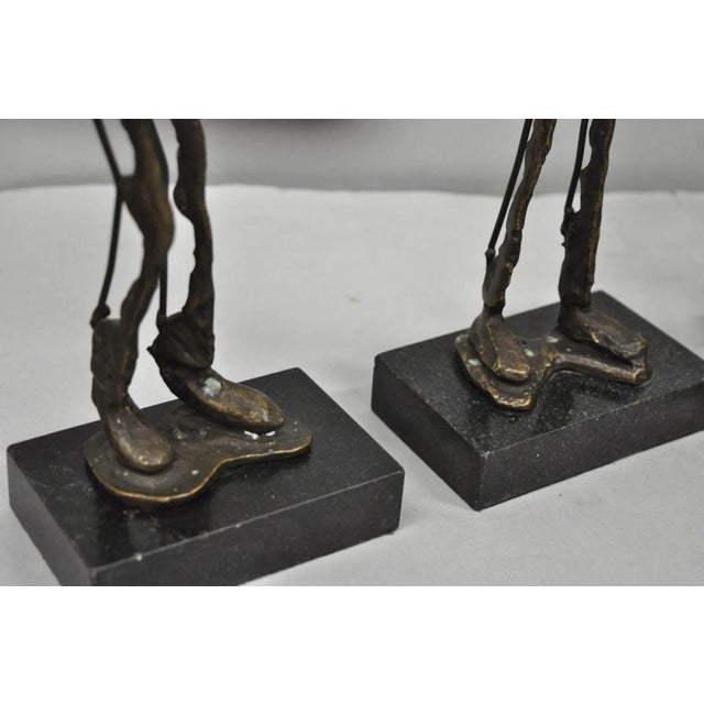Metal Late 20th Century Contemporary Brutalist Style Bronze & Marble Jazz Musician Band Figures - Set of 5 For Sale - Image 7 of 10