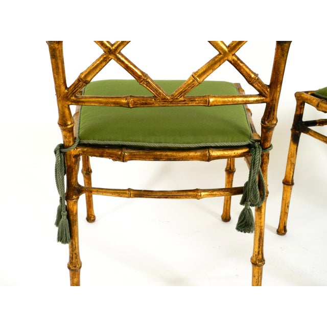 Regency Metal Chairs in Faux Bamboo with Golden Surface, 1970s, Set of 2 For Sale - Image 15 of 18