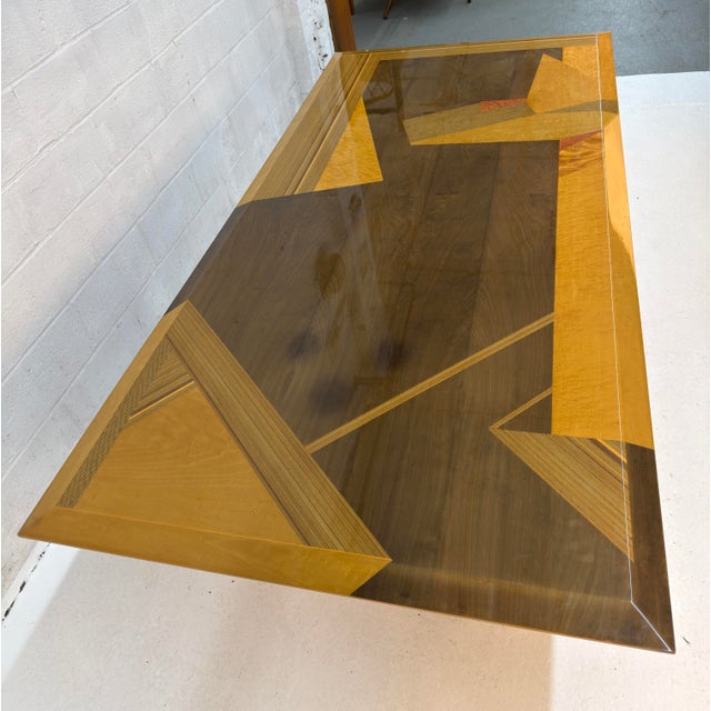 1980s Italian Geometric Dining Table Attributed to Giovanni Offredi for Saporiti For Sale In New York - Image 6 of 16