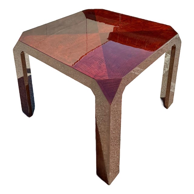 Vintage Lacquered Inlay Game Table For Sale