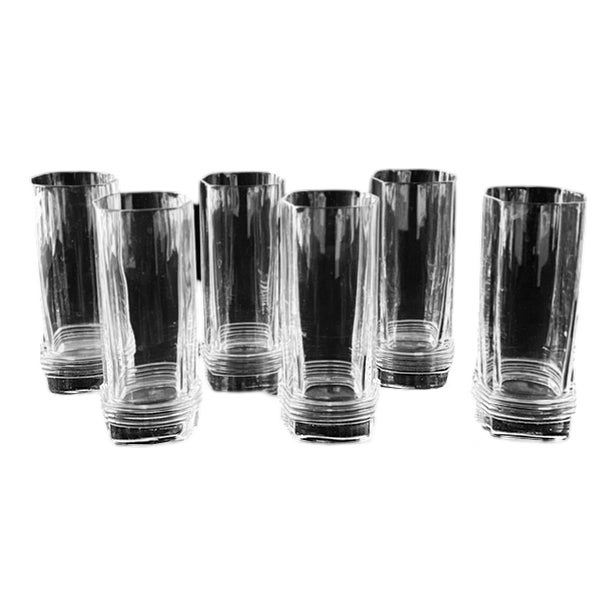 Art Deco Crystal Longdrink Glasses from Christian Dior, 1980s, Set of 6 For Sale