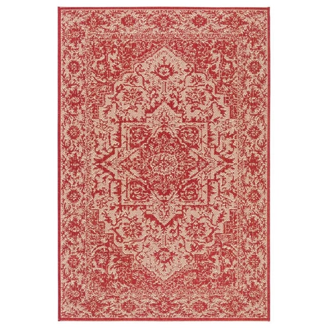 2020s Shelter Island Indoor Outdoor Rug Red & Cream 4'x6' For Sale - Image 5 of 5