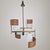 Mid-Century Modern Mid-Century Italian Brass, Teak and Opaline Glass Chandelier attributed to Stilnovo, 1960s For Sale - Image 3 of 14