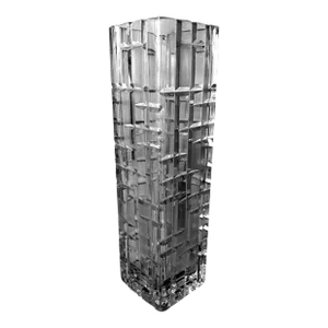 1970s Italian Craftsmanship Hand-Cut and Hand-Polished Beveled Crystal Vase