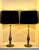 Mid-Century Modern Brass Chapman Lamps with Black Silk Shades - A Pair For Sale - Image 3 of 10