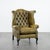 English Style Moss Green Cowhide Chesterfield Wingback Armchair For Sale - Image 16 of 16