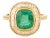 Vintage Style Cushion Cut Emerald Ring Size 5.5 18k Solid Gold For Sale