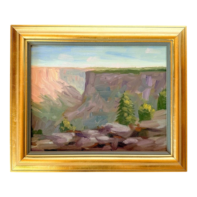 Impressionist Landscape Painting in Gilt Frame For Sale