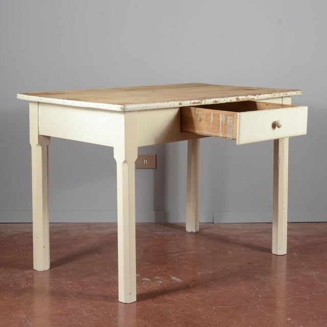 Rustic Painted Fir Kitchen Table, Early 1900s For Sale - Image 3 of 18