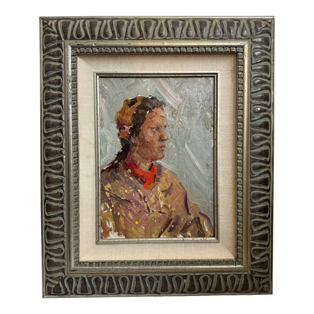 Lopatkin, Alexander, "The Portrait," Russian Painting, 1953 For Sale
