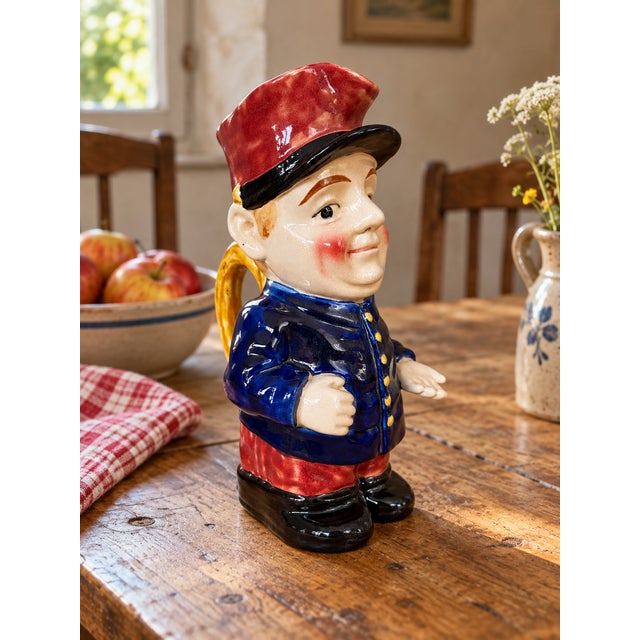Earthenware Postman Pitcher, 1890s For Sale - Image 10 of 11