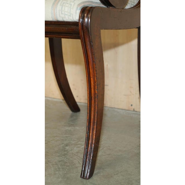 Vintage Regency Style Hardwood Saber Leg Office Desk Chair For Sale - Image 14 of 18