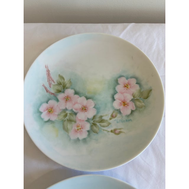 Early 20th Century Vintage Hand-Painted Floral Plates Signed by Artist – Set of 2 For Sale - Image 5 of 12