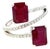 Natural Dual Ruby Diamond Ring 6.5 14k W Gold 5.02 TCW Certified For Sale