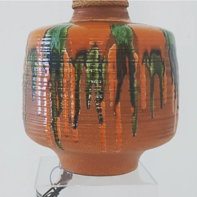 1970s Vintage Stoneware Large Lamp For Sale - Image 5 of 12