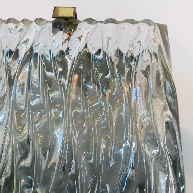 Metal Maison Arlus French 1960s Glass Wall Light For Sale - Image 7 of 12