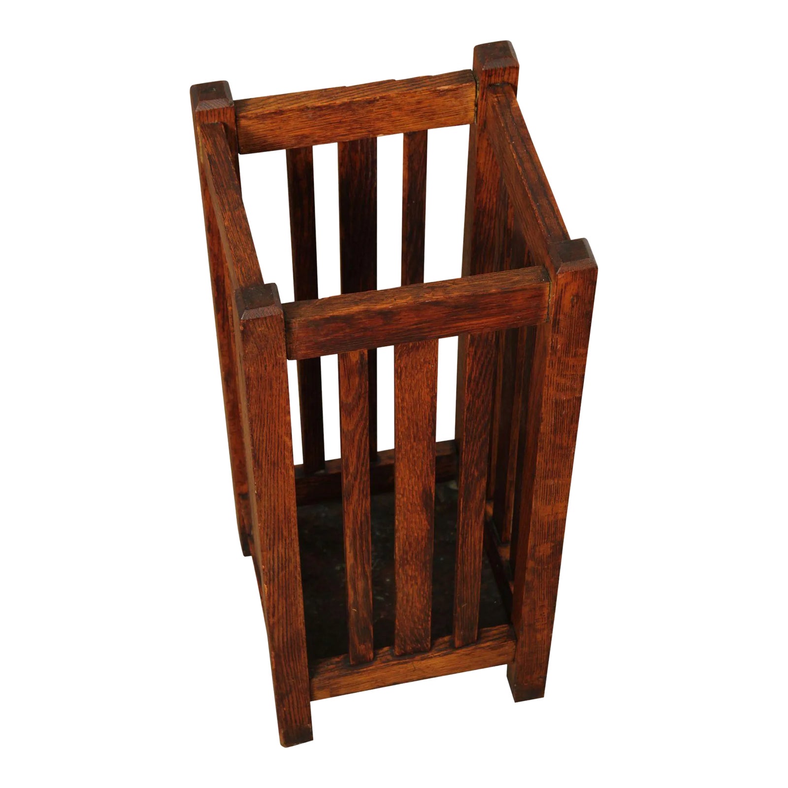 Early 20th Century Mission Style Oak Umbrella Stand | Chairish