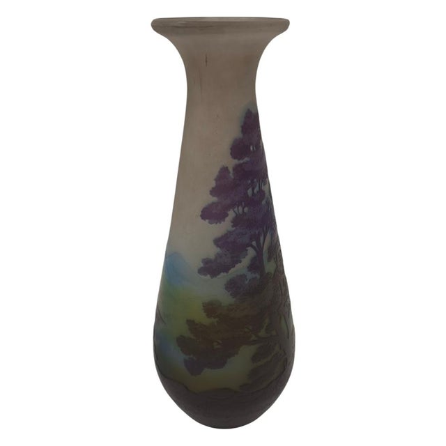 Emile Galle Antique Gallé Art Nouveau Cameo Glass Scenic Landscape Vase – Lifetime Period (Pre-1904) For Sale - Image 4 of 10