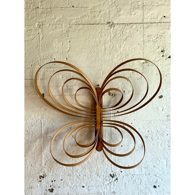 Vintage Boho Monumental Bent Wood Butterfly For Sale - Image 4 of 5