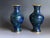 Mid 20th Century Chinese Blue Cloisonné Floral Vases – Pair For Sale - Image 4 of 9
