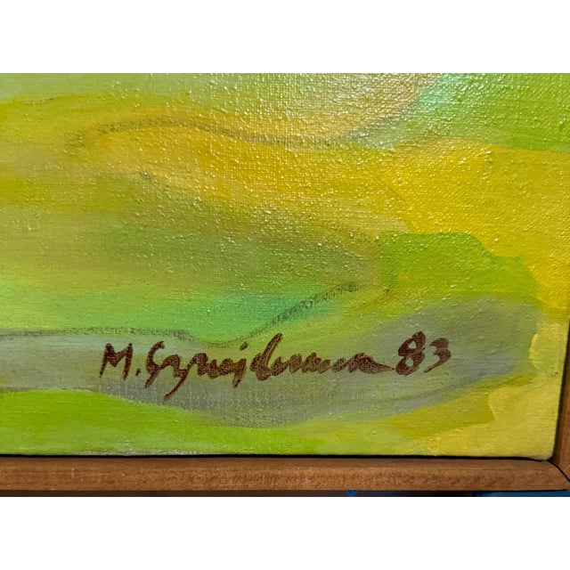 Marius Sznajderman, Large Venezuelan Modernist Abstract Oil Painting Machu Picchu Marius Sznajderman, 1983 For Sale In Miami - Image 6 of 9