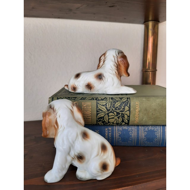 Vintage Ceramic Cocker Spaniel Dogs Pup Pair Figurines For Sale In Fayetteville, AR - Image 6 of 6
