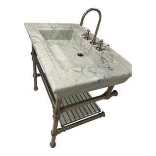 Large Marble Bathroom Sink For Sale