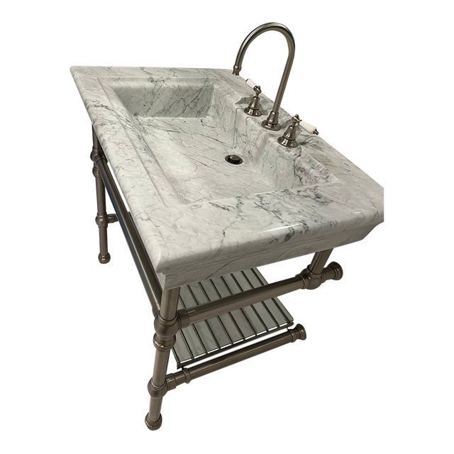 Large Marble Bathroom Sink For Sale