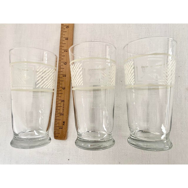 Vintage Pfaltzgraff Sierra Glassware 16oz Iced Tea/Water Tumbler White Embossed Leaf Set of 3 For Sale - Image 9 of 10