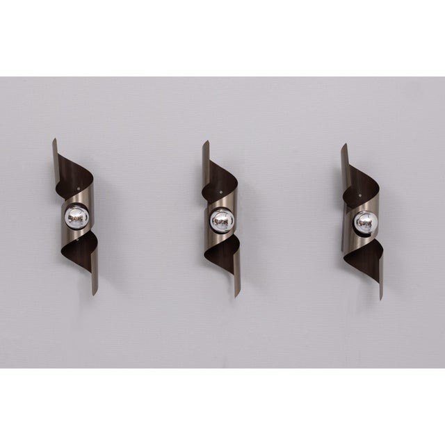 Brown Space Ace Wall Sconces from Raak, 1970s, Set of 3 For Sale - Image 8 of 8