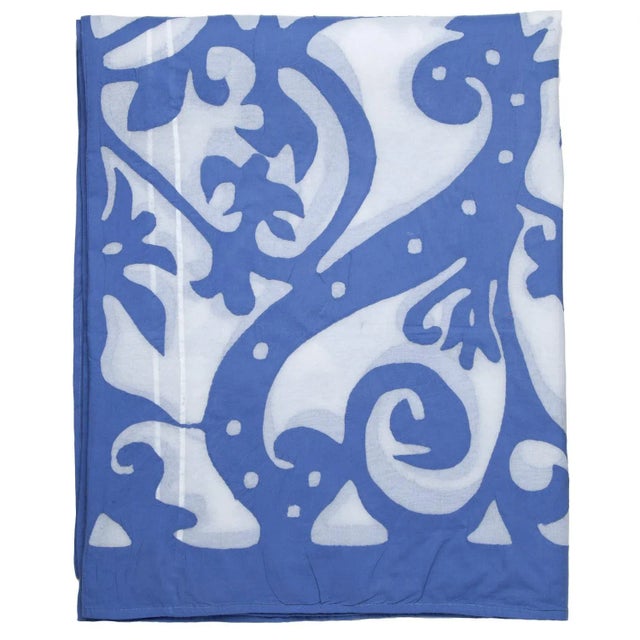 Contemporary Rumana Applique Bedspread, Queen - Periwinkle For Sale - Image 3 of 3