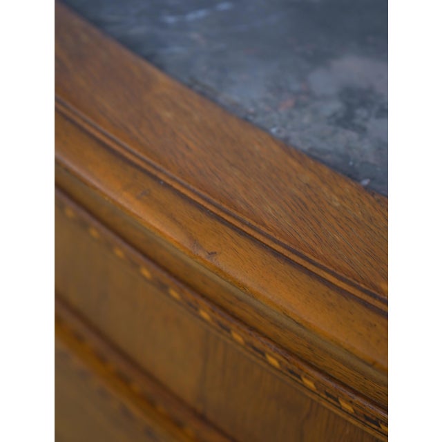 Vintage Marble Top Demilune Linen Cabinet For Sale - Image 11 of 17