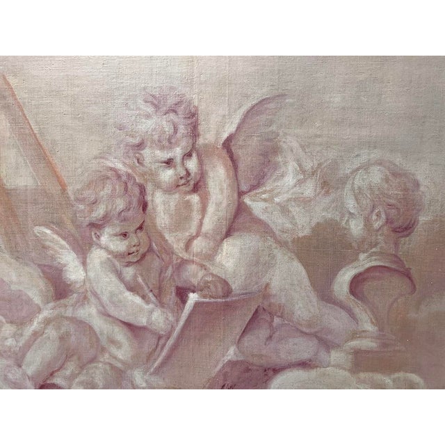 Putti, 19th Century, Oil Paintings on Canvas, Set of 2 For Sale - Image 3 of 18
